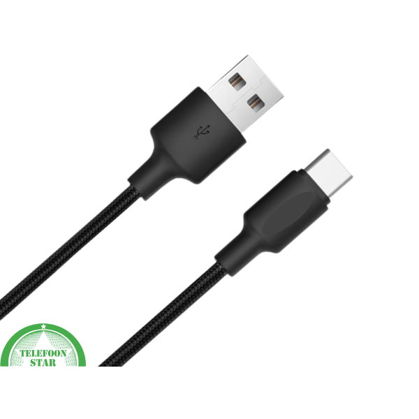 USB-A naar USB-C Kabel &ndash; 50cm &ndash; Snelladen &amp; Gevlochten &ndash; Compact &amp; Krachtig &ndash; Zwart – foto 5