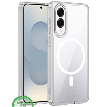 Hoesje voor Samsung S25 Edge Transparant Magneetring, Slank, Sterk & Magnetisch