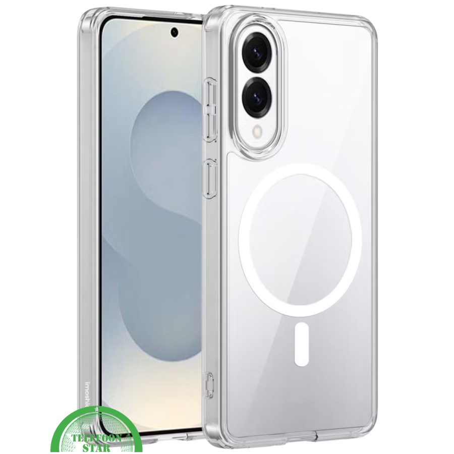 Hoesje voor Samsung S25 Edge Transparant Magneetring, Slank, Sterk &amp; Magnetisch