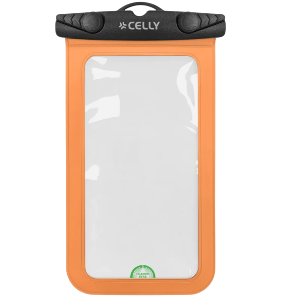 Celly Universele Waterdichte Telefoonhoes Oranje Kopen bij Telefoonstar – foto 2