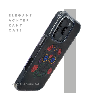 iPhone 16 Pro Hoesje met Skull Design &ndash; Elegante Achterkant Bescherming  Telefoonhoesje Transparant & Stevig