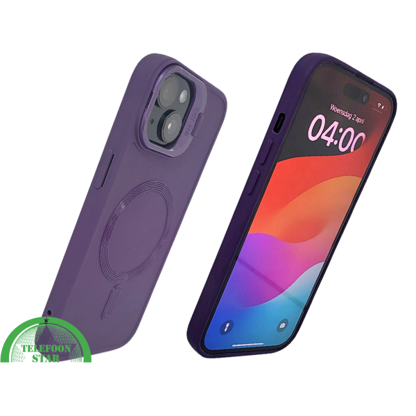 iPhone 15 Siliconen Hoesje Paars &ndash; Geschikt voor MagSafe – foto 2