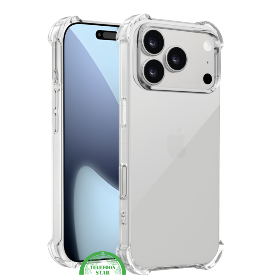  Transparant Antishock Hoesje voor iPhone 17 Pro Max&ndash; Silicone, Flexibel, Helder &amp; Extra Sterk | Telefoonstar