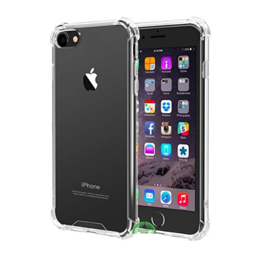 Hoesje voor iPhone SE 2022 Shockproof Transparante Cover &ndash; Slank, Gripvast &amp; Beschermend