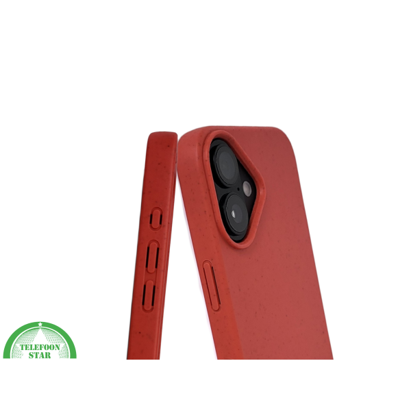 iPhone 16 hoesje rood eco-vriendelijk bioplastic schokbestendige cover – foto 6
