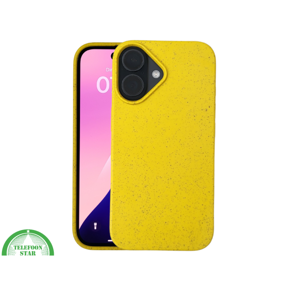 iPhone 16 Plus geel eco vriendelijk bioplastic schokbestendige cover – foto 3