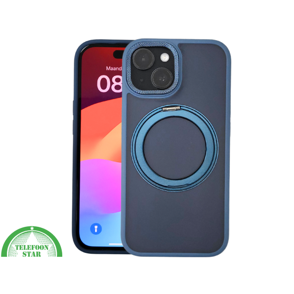 iPhone 15 Hoesje &ndash; Donkerblauw Met Ringhouder &amp; MagSafe | Stevig, Stijlvol &amp; Slim – foto 3