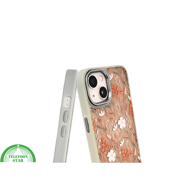 Floral Softcase iPhone 13 / 14 &ndash; Bloemen Hoesje met Groene Rand | Telefoonstar – foto 7