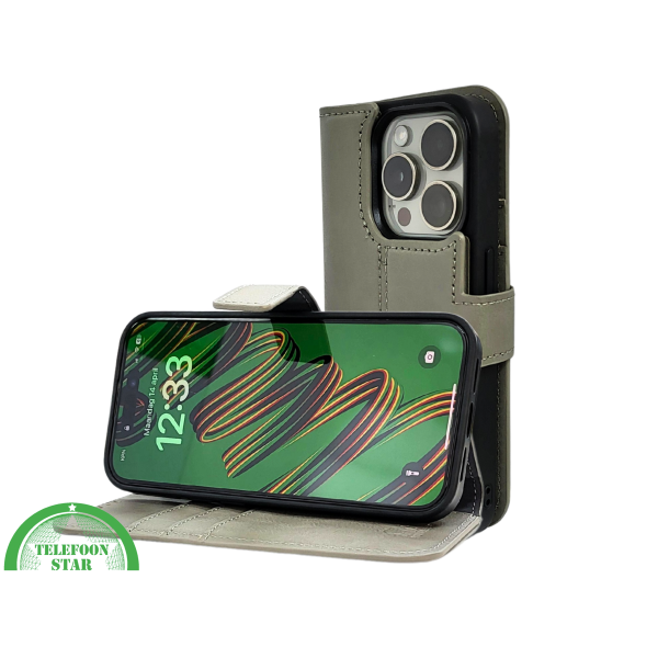 Groen Bookcase Hoesje 2 en 1 iPhone 15 Pro Max&ndash; Lederen Look &amp; Kaartvak | Telefoonstar.nl – foto 8