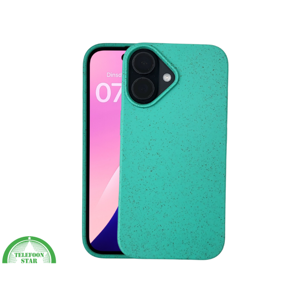iPhone 16 Plus hoesje groen eco-vriendelijk bioplastic met zachte textuur – foto 3