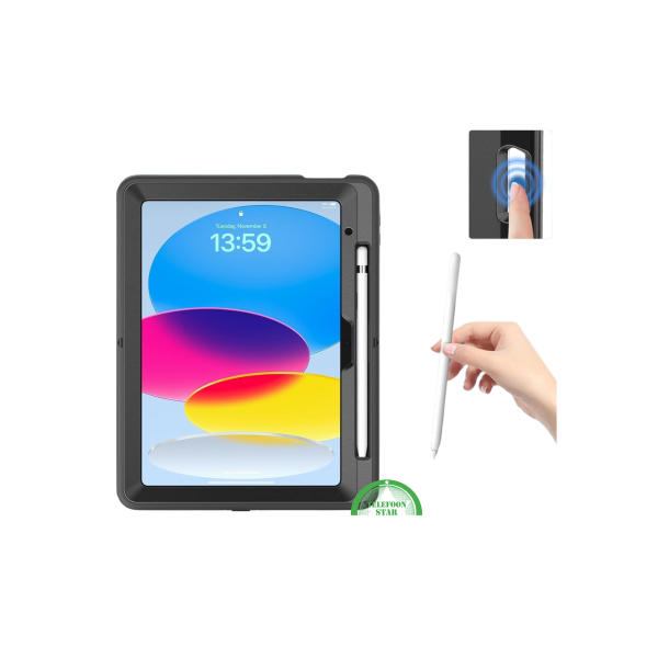 Mobigear SureGrip Xtreme iPad 10.9 (2022) Hoes Hard Kunststof,Siliconen Backcover  Standaard - Zwart – foto 5