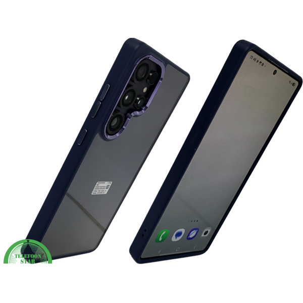 Samsung Galaxy S25 Ultra Hoesje Transparant met Blauwe Randen Schokbestendig &amp; Flexibel – foto 2