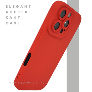 iPhone 16 Pro Rood Hoesje &ndash; Mat Design met Verhoogde Camerabescherming