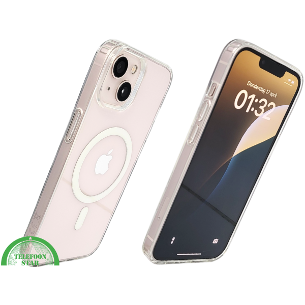 ClearMag Halo &ndash; Transparant iPhone 13 / 14 Hoesje met Witte Magneetring | Telefoonstar.nl – foto 2