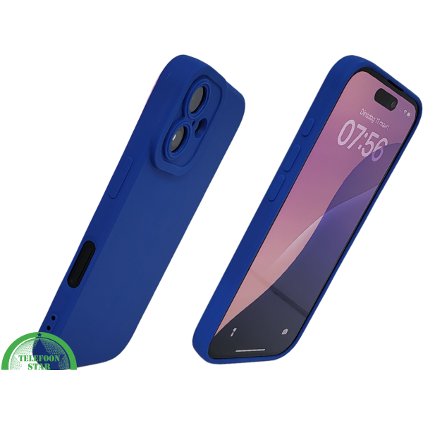 iPhone 16 hoesje kobaltblauw met camera bescherming en stevige grip – foto 2