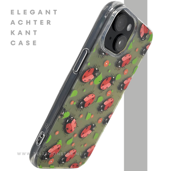 iPhone 15 Hoesje &ndash; Lieveheersbeestjes Design | Transparant, Vrolijk & Beschermend