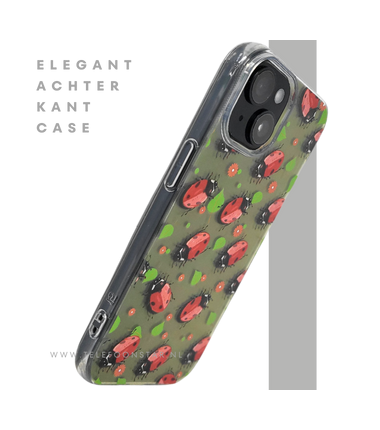 iPhone 15 Hoesje &ndash; Lieveheersbeestjes Design | Transparant, Vrolijk & Beschermend
