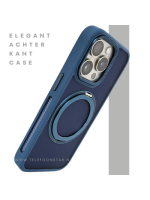 Donkerblauw iPhone 15 Pro Hoesje met Ringhouder &ndash; Grip & Bescherming | Telefoonstar.nl