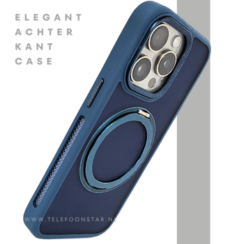 Donkerblauw iPhone 15 Pro Max Hoesje met Ringhouder &ndash; Grip & Bescherming | Telefoonstar.nl
