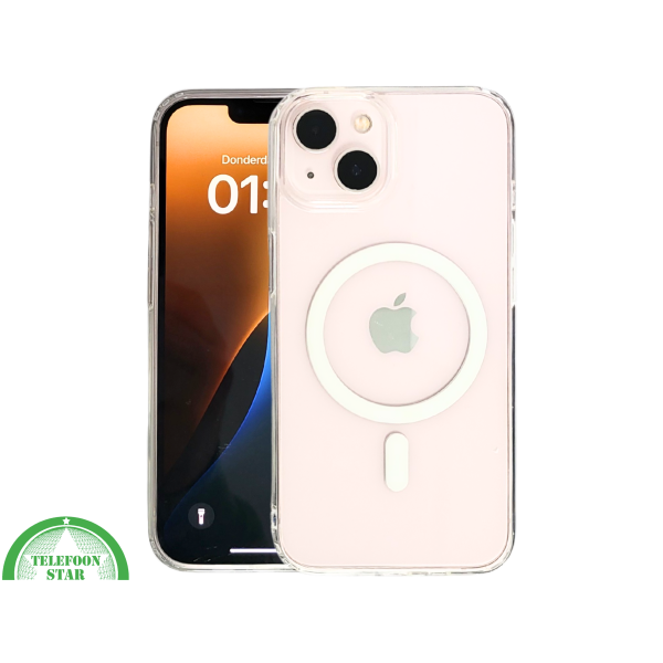 ClearMag Halo &ndash; Transparant iPhone 13 / 14 Hoesje met Witte Magneetring | Telefoonstar.nl – foto 3