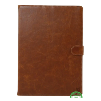 Bruine Leren Look iPad Air 5 Hoesje 10.9 (2022) &ndash; Luxe Bookcase Bescherming