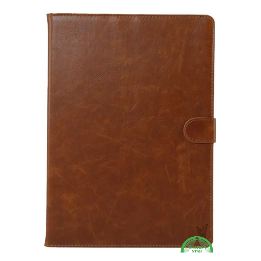 Bruine Leren Look iPad Air 5 Hoesje 10.9 (2022) &ndash; Luxe Bookcase Bescherming
