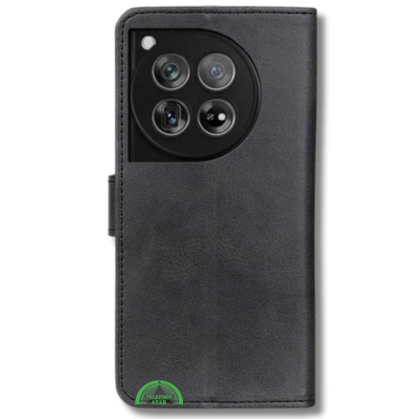 Bookcase Hoesje voor OnePlus 12 Zwart Vintage Leer Look met Magnetische Sluiting – foto 3