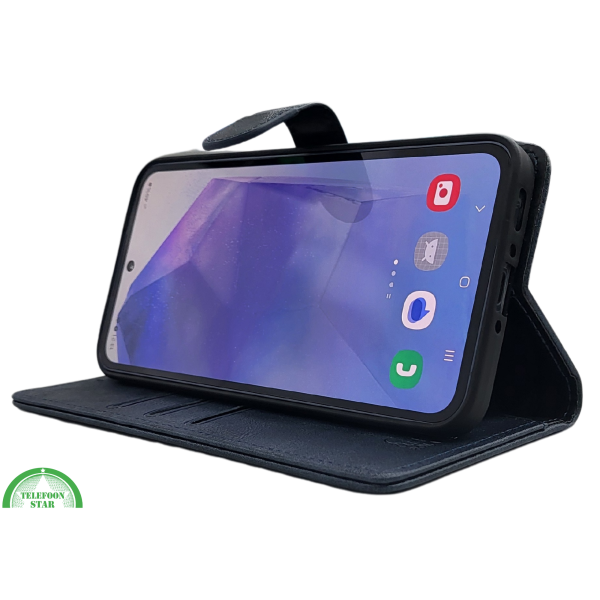 Samsung Galaxy A16 Boek Case Leer Stijlvolle en Beschermende Wallet Case Blauw – foto 3