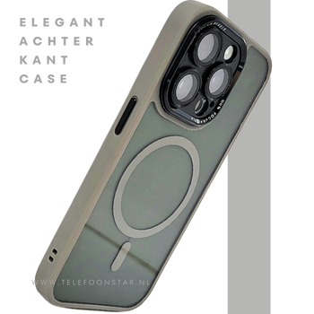 MagSafe iPhone 15 Pro Max Hoesje Transparant Olijfgroen &ndash; Slank & Sterk | Telefoonstar.nl