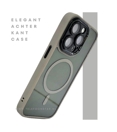 MagSafe iPhone 15 Pro Max Hoesje Transparant Olijfgroen &ndash; Slank & Sterk | Telefoonstar.nl