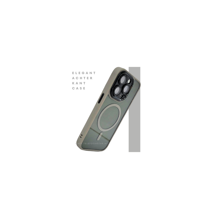 MagSafe iPhone 15 Pro Max Hoesje Transparant Olijfgroen &ndash; Slank &amp; Sterk | Telefoonstar.nl