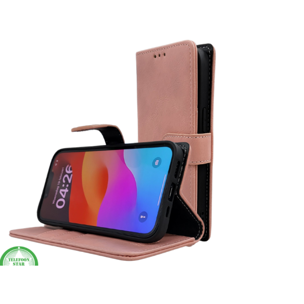portemonnee licht Roos cover boek case iPhone 16E Nieuw model 2025 – foto 5