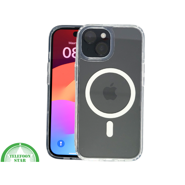iPhone 15 Hoesje &ndash; Transparant Met Witte MagSafe Ring | Strak, Slim &amp; Beschermend – foto 3