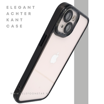 Protectcase iPhone 13 / 14 Transparant Hoesje met Zwarte Rand &ndash; Slanke Bescherming