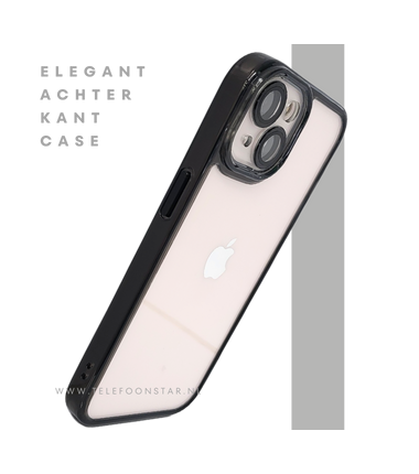 Protectcase iPhone 13 / 14 Transparant Hoesje met Zwarte Rand &ndash; Slanke Bescherming