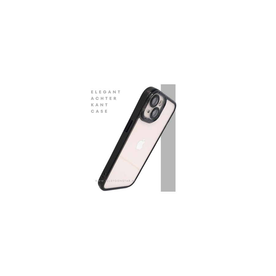 Protectcase iPhone 13 / 14 Transparant Hoesje met Zwarte Rand &ndash; Slanke Bescherming