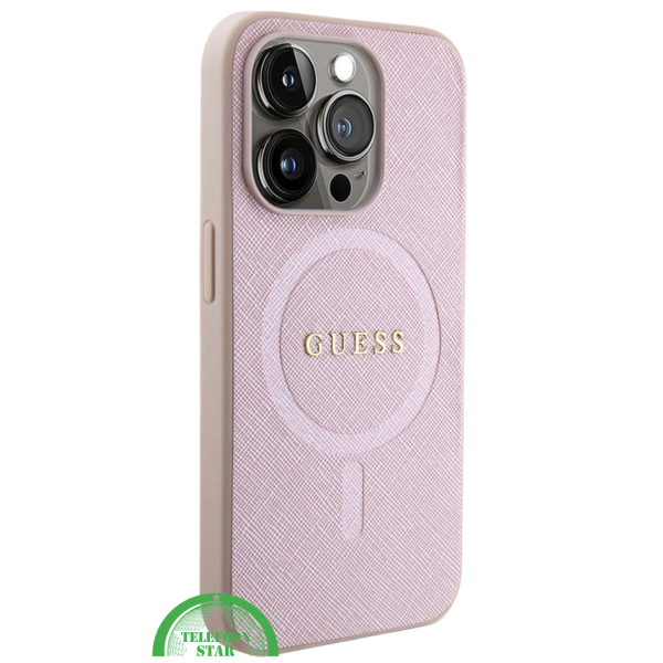 Hoesje voor iPhone 15 Pro &ndash; Lichtroze Design met Gouden Detail – foto 2