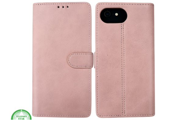 portemonnee licht Roos cover boek case iPhone 16E Nieuw model 2025