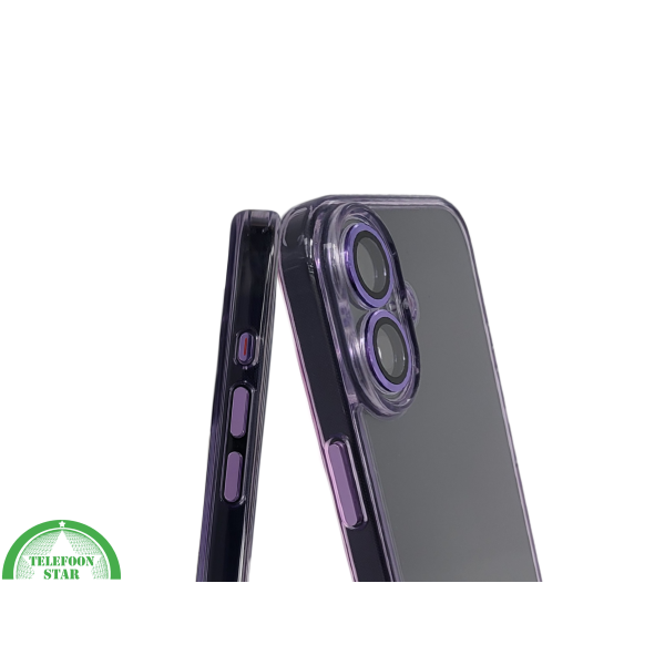 iPhone 16 hoesje lila transparant met schokbestendige bescherming en slank design – foto 6