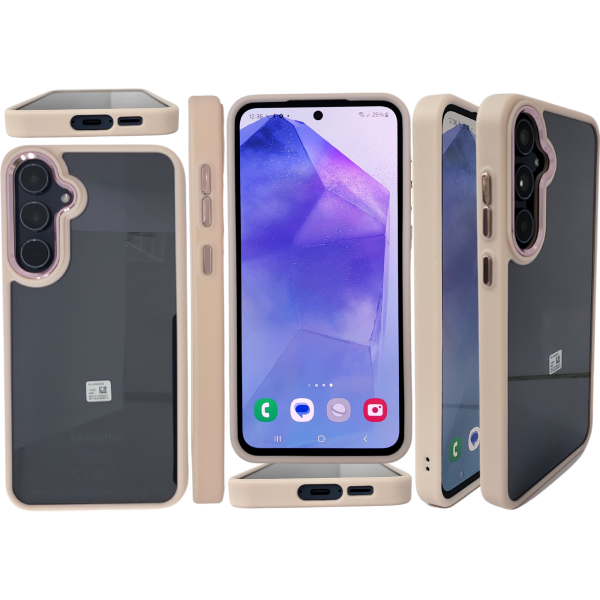 Hoesje voor Samsung Galaxy A37 Transparant met Beige Randen – foto 2