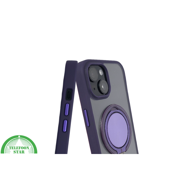 iPhone 15 Hoesje &ndash; Transparant Met Paarse Ringhouder | Stijlvol, Praktisch &amp; Betrouwbaar – foto 7
