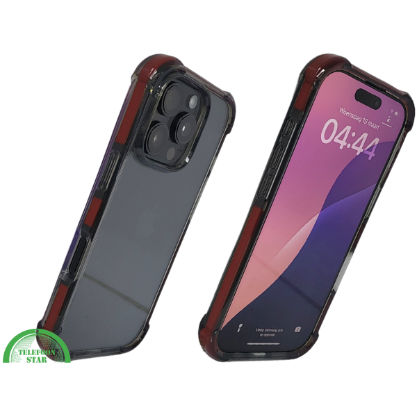 iPhone 16 Pro Rood Hoesje Met Transparante Achterkant Stevige Randbescherming – foto 2
