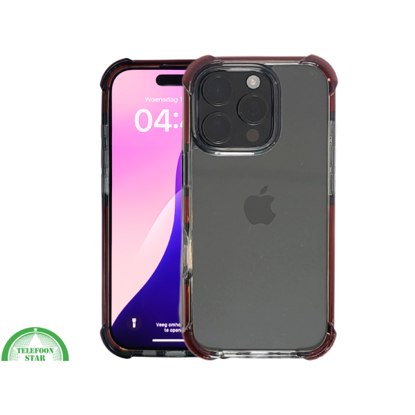 iPhone 16 Pro Rood Hoesje Met Transparante Achterkant Stevige Randbescherming – foto 3