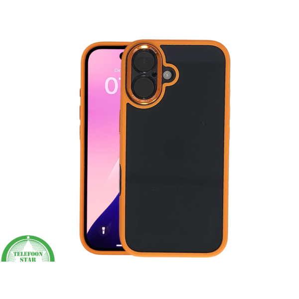 iPhone 16 Plus oranje transparant met schokbestendige bescherming – foto 3