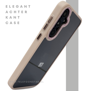 Hoesje voor Samsung Galaxy A37 Transparant met Beige Randen
