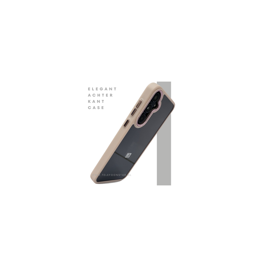 Hoesje voor Samsung Galaxy A37 Transparant met Beige Randen