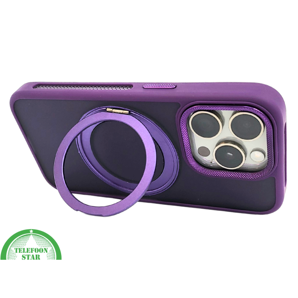 Paars iPhone 15 Pro Max Hoesje met Ringhouder &ndash; MagSafe &amp; Kickstand | Telefoonstar.nl – foto 4