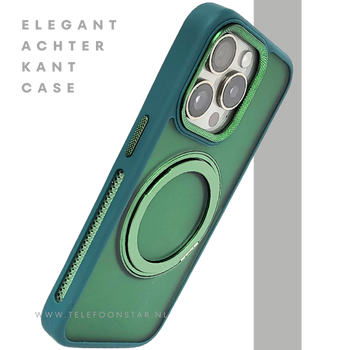 Glanzend Groen iPhone 15 Pro Max Hoesje met Ringhouder &ndash; Transparant & MagSafe | Telefoonstar.nl