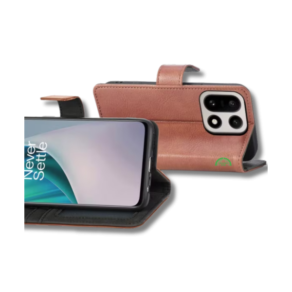 Bookcase Hoesje OnePlus 15 Bruin Magnetische klepsluiting – foto 4