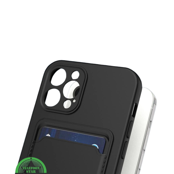 Zwart Hoesje voor iPhone 12 Pro met Kaartvak, Praktisch, Slank &amp; Veilig – foto 2